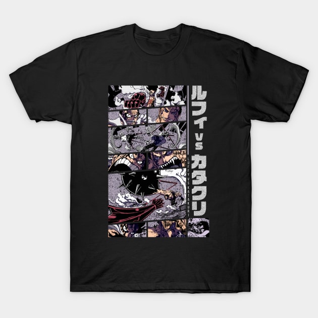 SHOWDOWN IN MIRROR WORLD | LUFFY VS KATAKURI | VARIANT T-Shirt by Black Kitsune Argentina